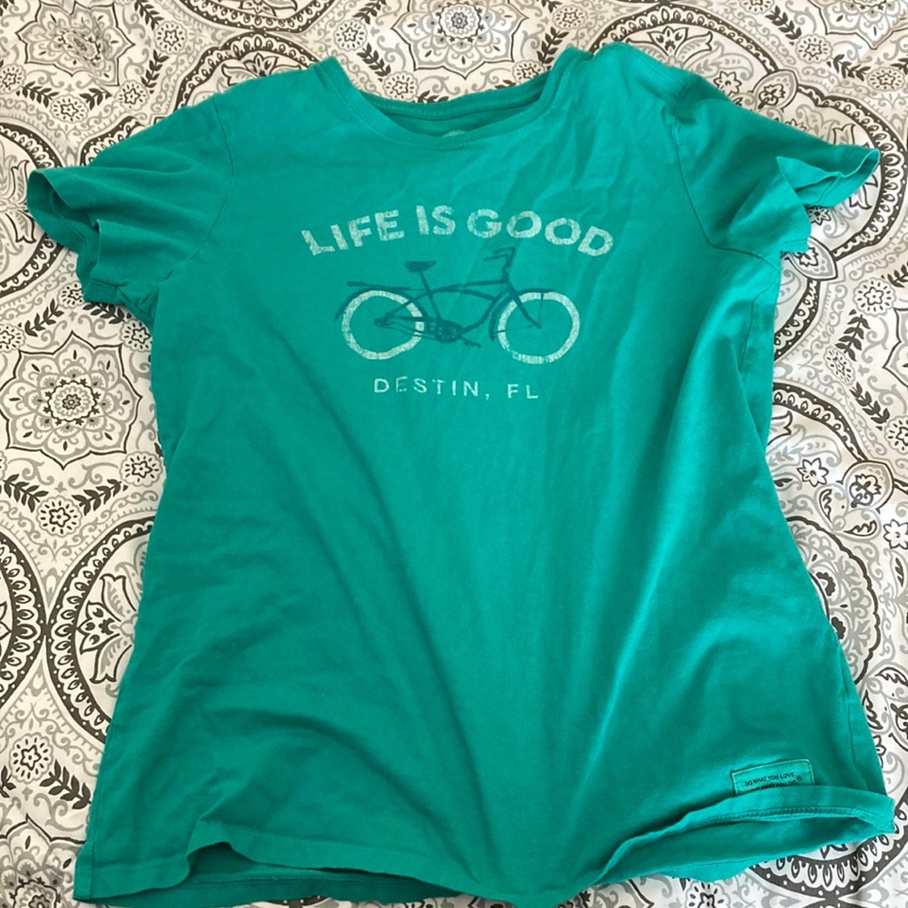 Life is good women’s small blue shirt
